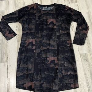 Elk Shanghai Print Silk Dress Size Small